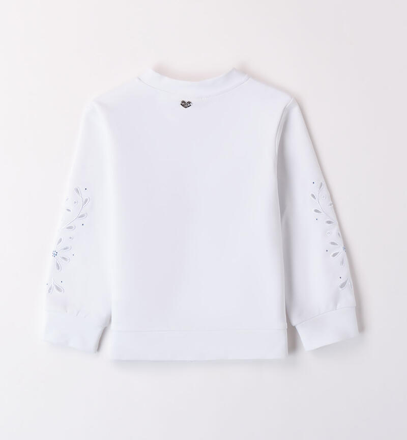 Girls' zip-up sweatshirt BIANCO-0113