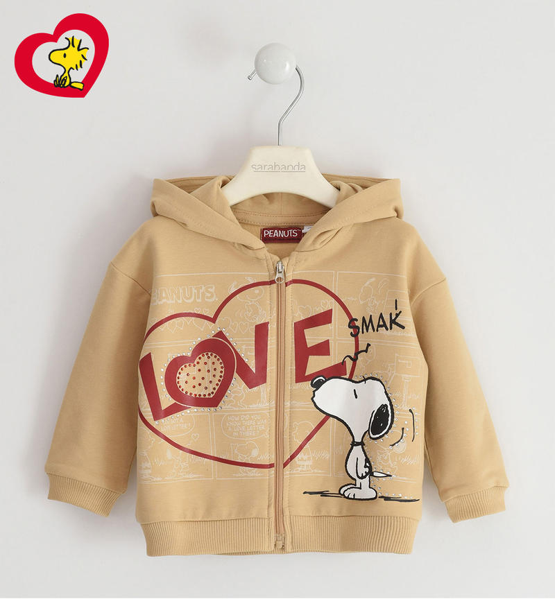 Felpa bambina con zip capsule Peanuts da 9 mesi a 8 anni Sarabanda BEIGE-0732