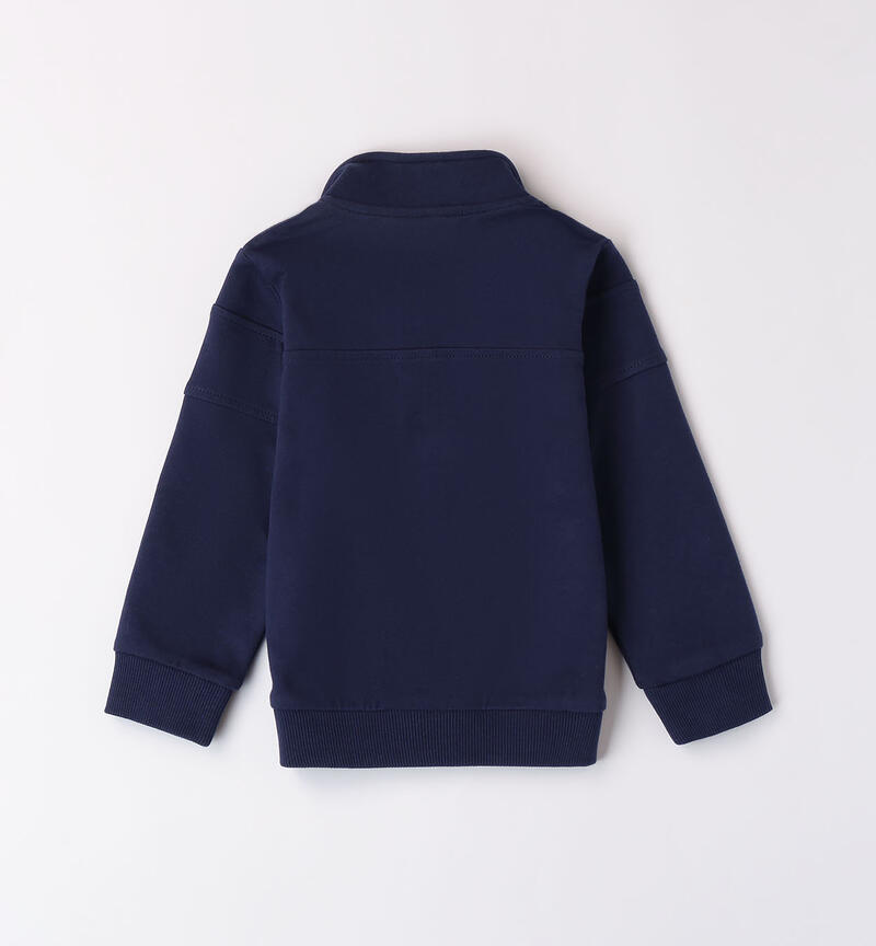 Felpa bambino blu con zip  NAVY-3854