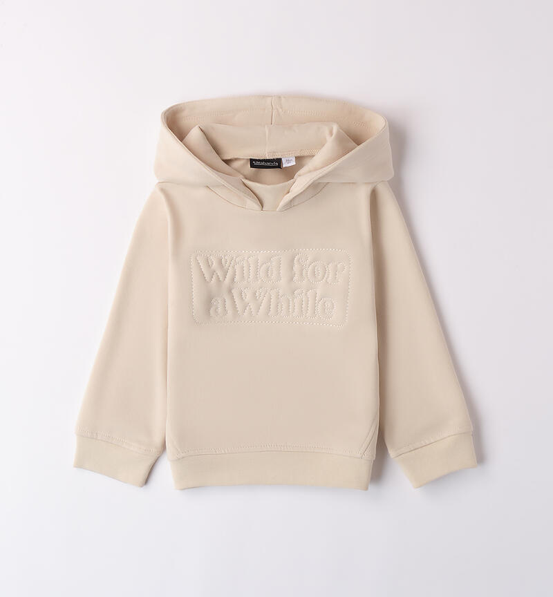 Hooded sweatshirt for boys BEIGE-0433