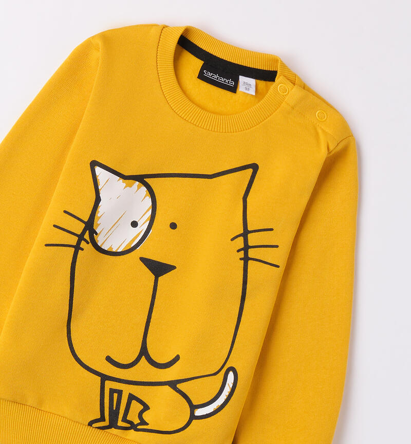 Sweatshirt with cat for boys GIALLO-1615