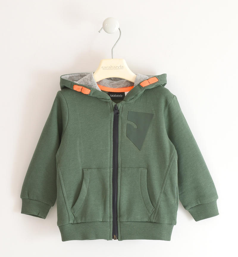 Felpa bambino con zip da 9 mesi a 8 anni Sarabanda VERDE SCURO-4254