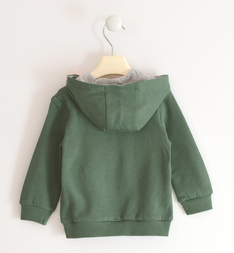 Felpa bambino con zip da 9 mesi a 8 anni Sarabanda VERDE SCURO-4254