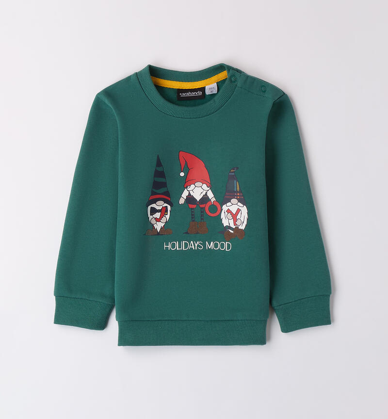 Crew neck sweatshirt for boys VERDE-4516