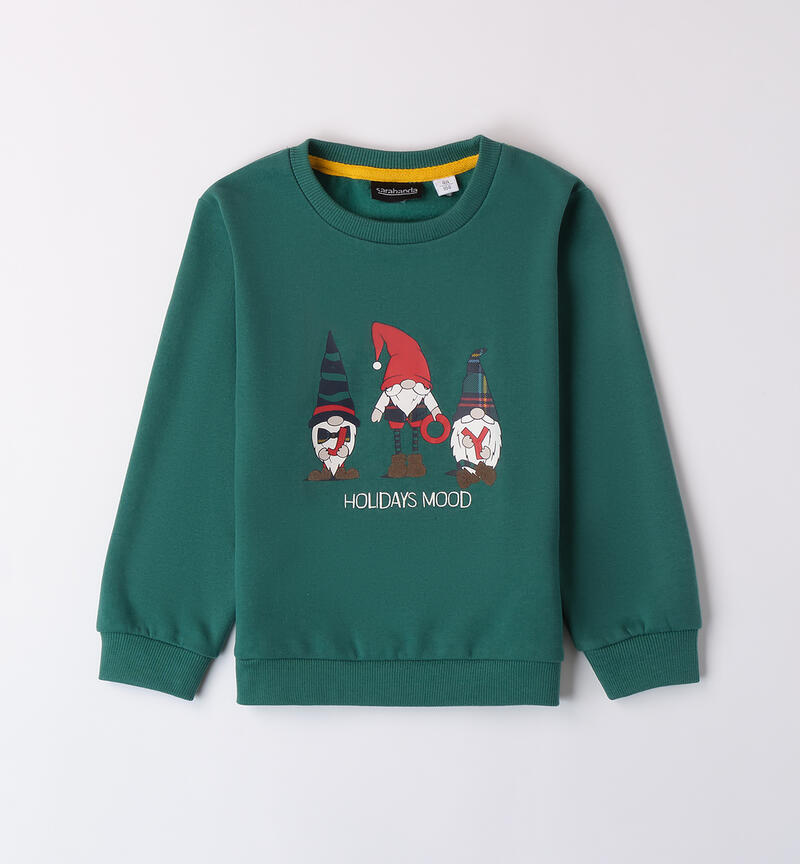 Crew neck sweatshirt for boys VERDE-4516