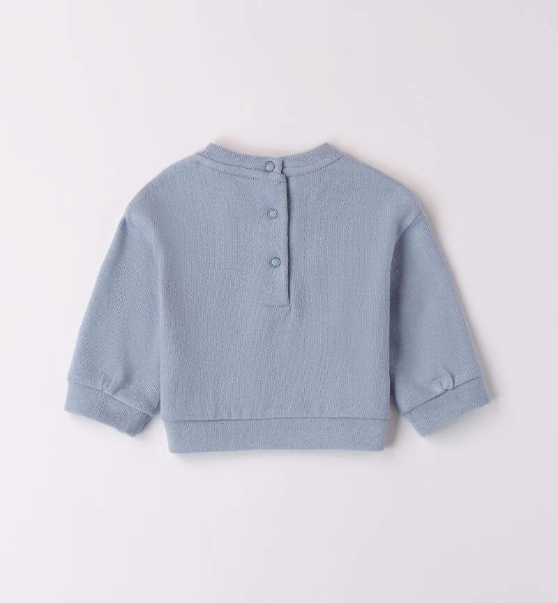 Sweatshirt for baby girl with bows L.BLUE-3964