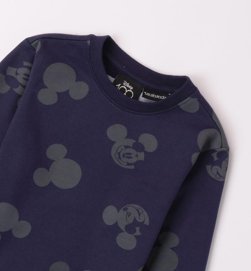 Felpa blu Topolino per bambino da 3 a 8 anni Sarabanda NAVY-AVION-6ADB
