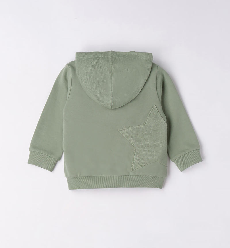 Felpa cappuccio bambino da 9 mesi a 8 anni Sarabanda VERDE SALVIA-4715