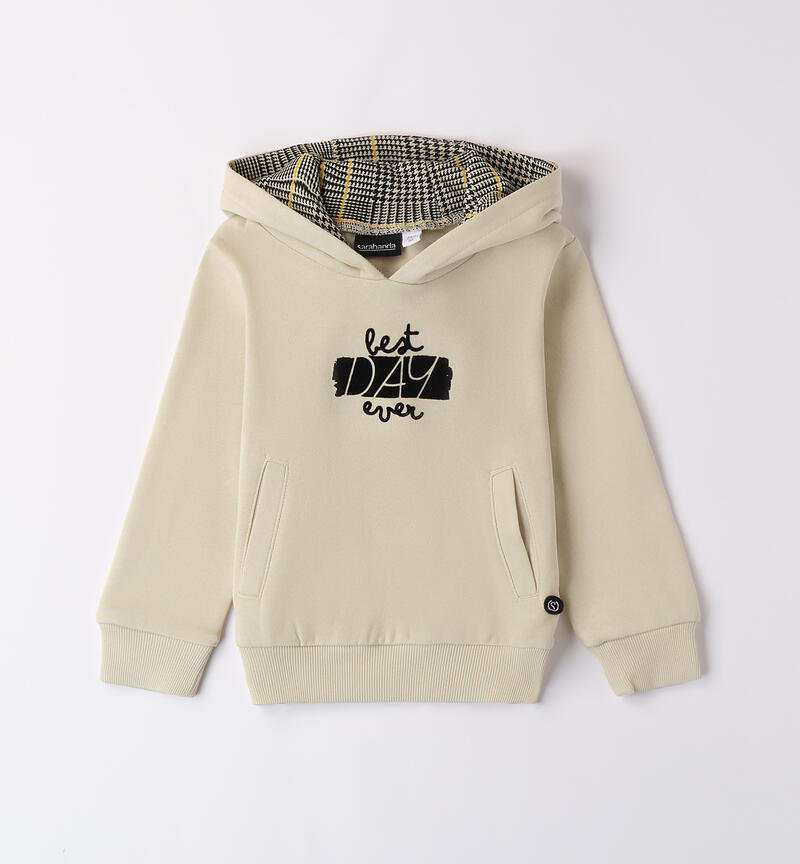 Hooded sweatshirt for boys BEIGE-0433