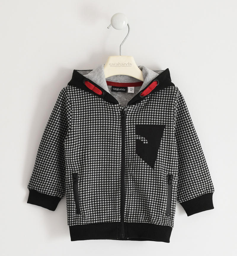 Felpa con cappuccio bambino da 9 mesi a 8 anni Sarabanda GRIGIO MELANGE-NERO-6UN8