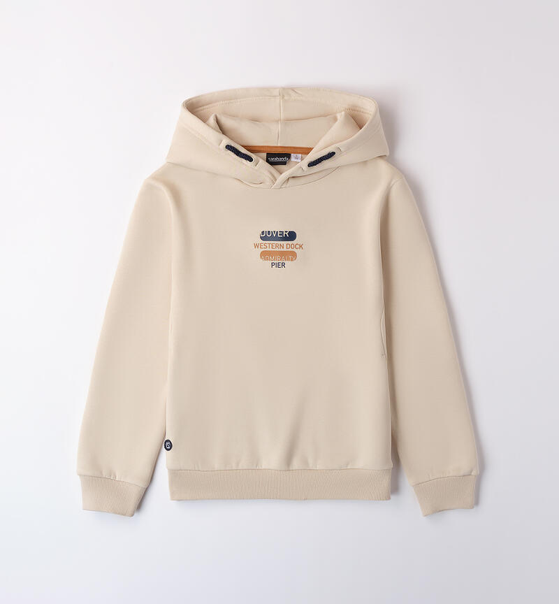 Hooded sweatshirt for boys BEIGE-0433