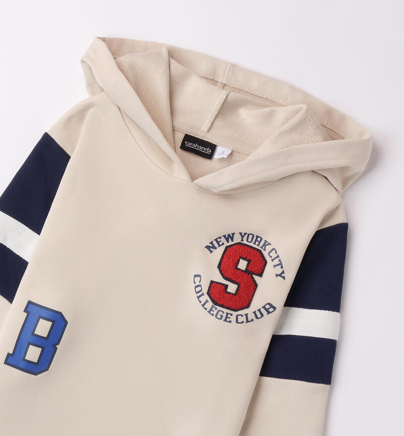 Hooded sweatshirt for boys BEIGE-0433