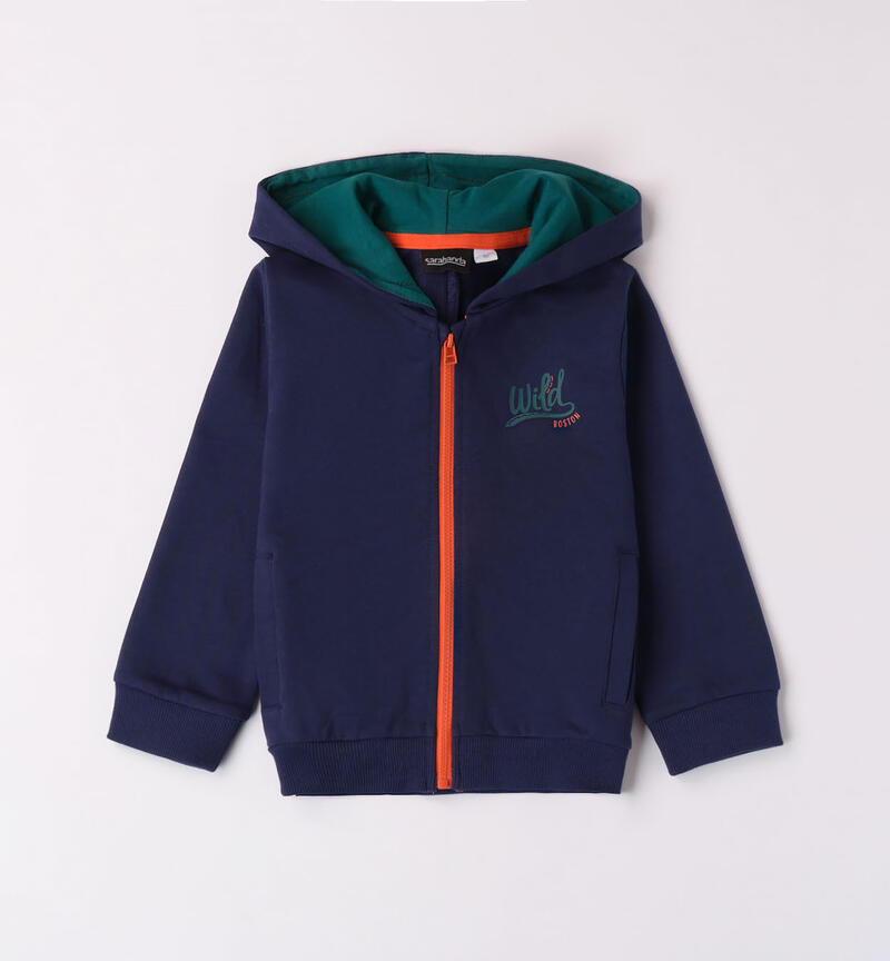Sarabanda sweatshirt with spines for boys from 9 months to 8 years NAVY-3547