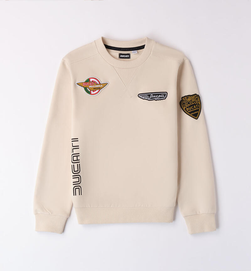 Sweatshirt with Ducati patch for boys ECRU'-0164