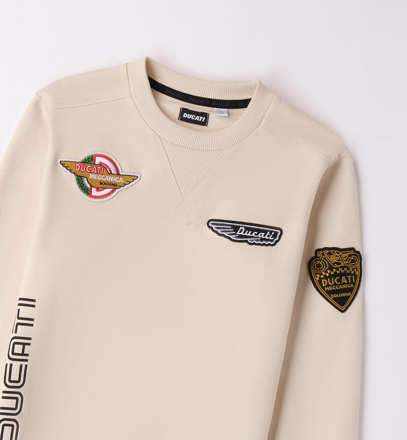 Sweatshirt with Ducati patch for boys ECRU'-0164