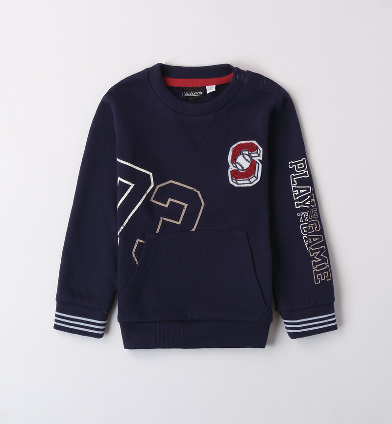 Felpa da bambino 100% cotone NAVY-3854