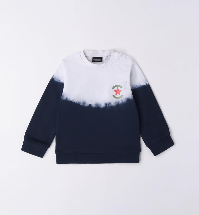 Felpa girocollo bambino 100% cotone da 9 mesi a 8 anni Sarabanda BIANCO-BLU-8216