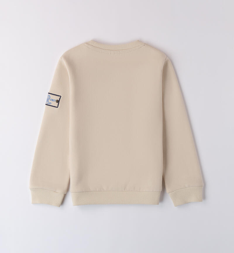 Crew neck sweatshirt for boys BEIGE-0433