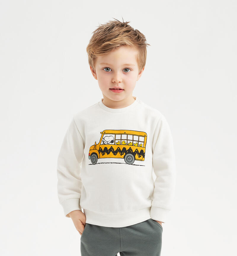 Sarabanda Snoopy winter sweatshirt for boys from 9 months to 8 years PANNA-0112