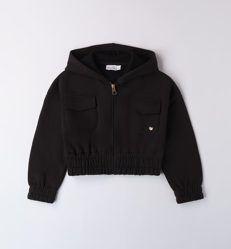 Black sweatshirt for girls NERO-0658