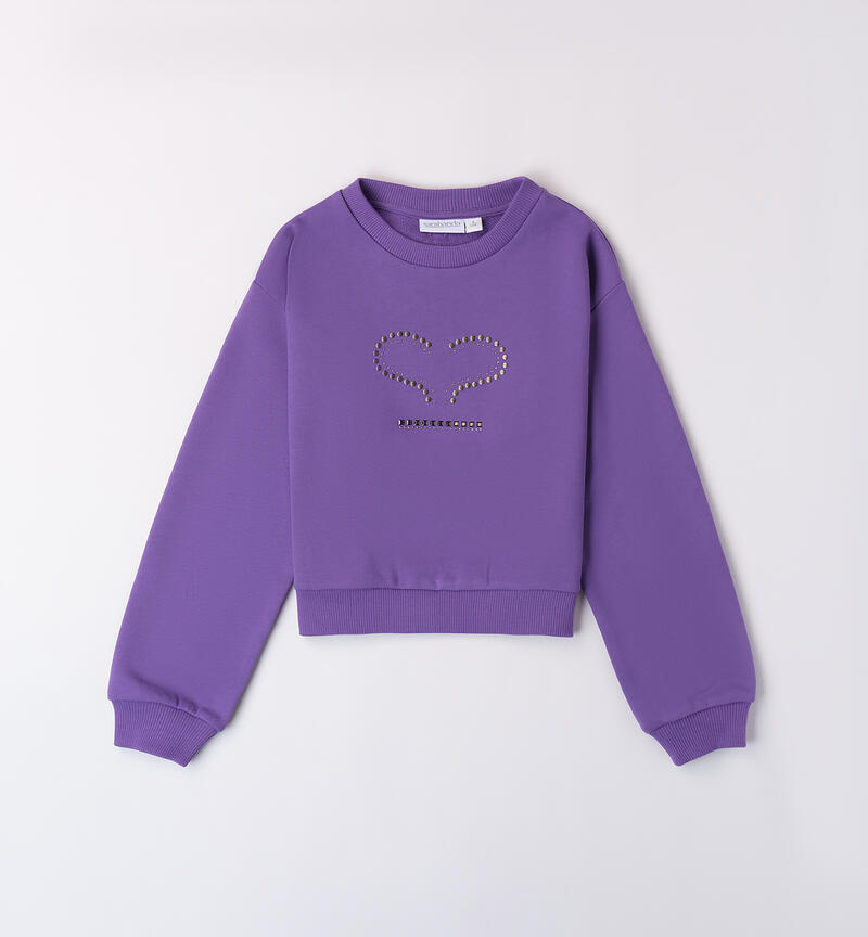 100% cotton sweatshirt for girls VIOLET-3341