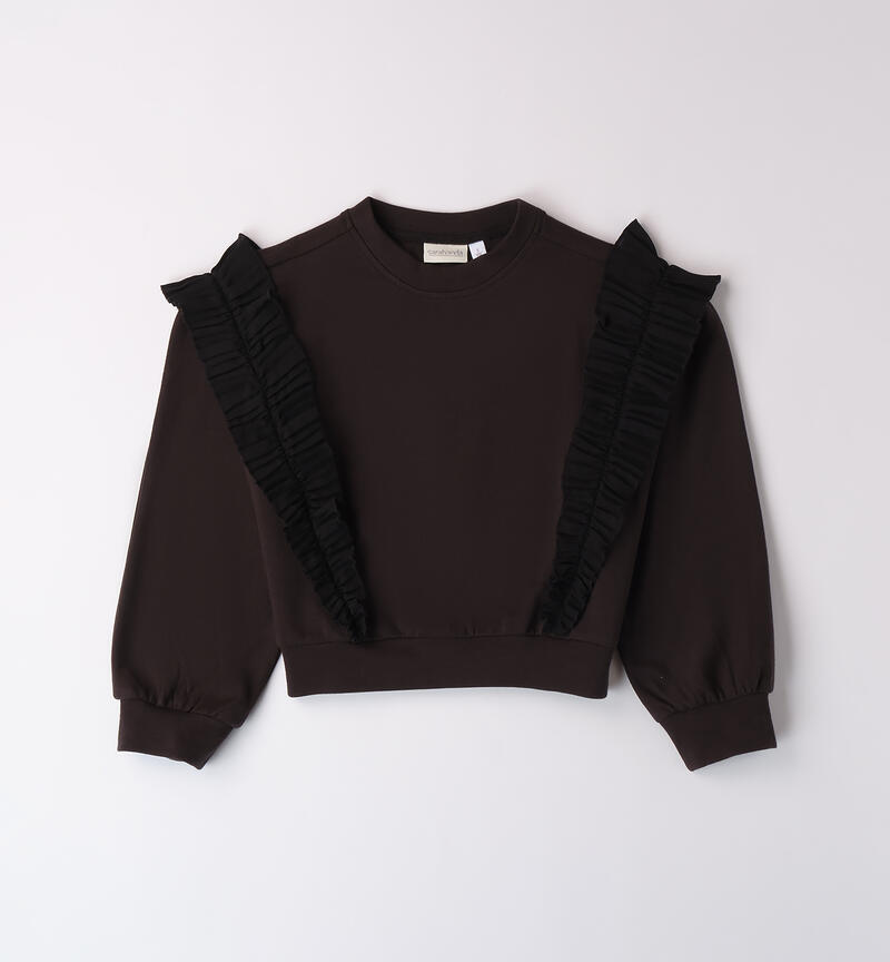 Crew neck sweatshirt for girls NERO-0658