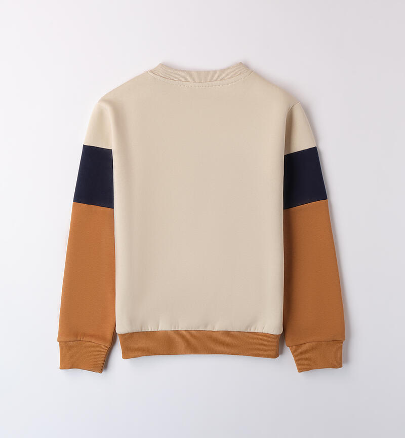 Bicolor sweatshirt for boys BEIGE-0433