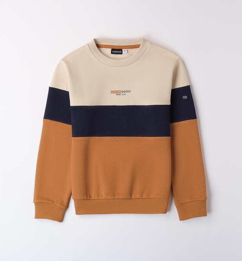 Bicolor sweatshirt for boys BEIGE-0433