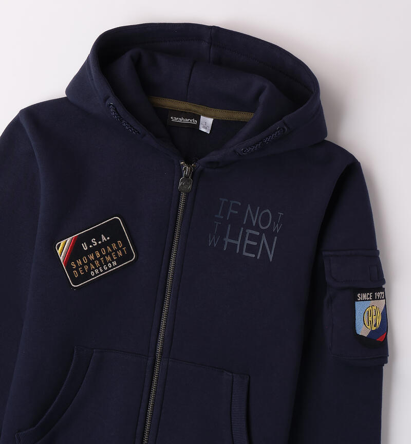 Felpa ragazzo con cappuccio NAVY-3854