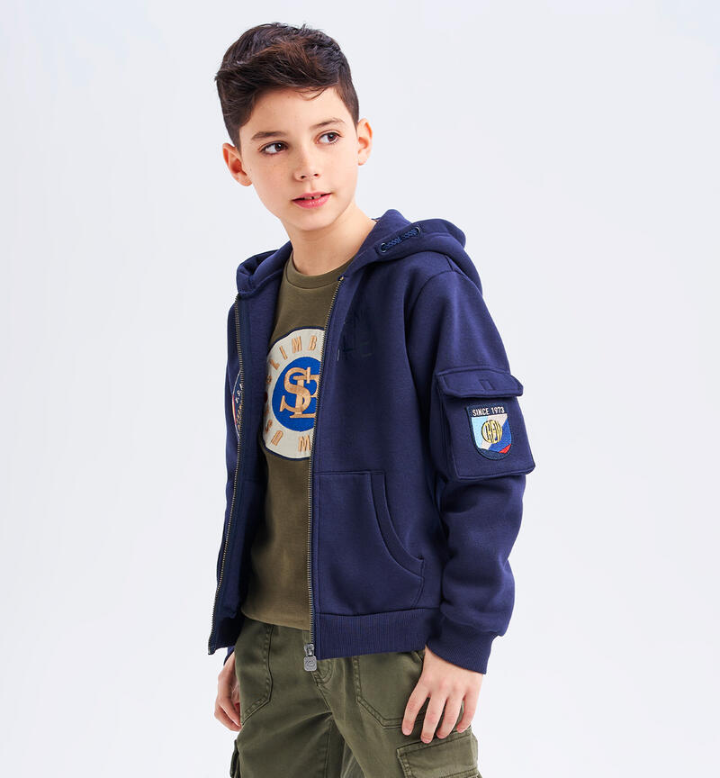 Felpa ragazzo con cappuccio NAVY-3854