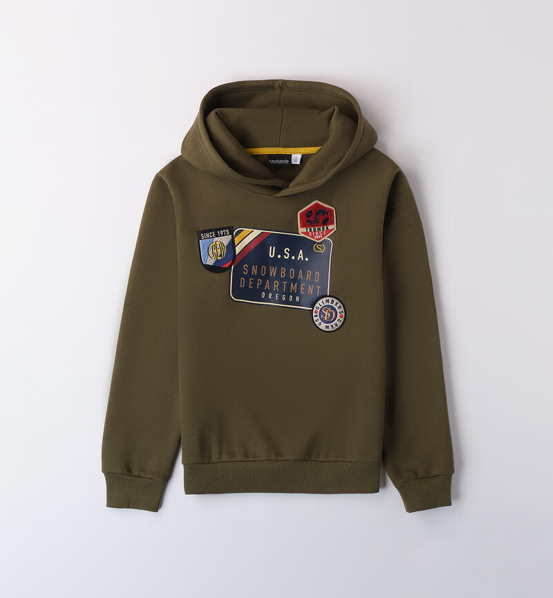 Military green sweatshirt for boys VERDE MILITARE-5557