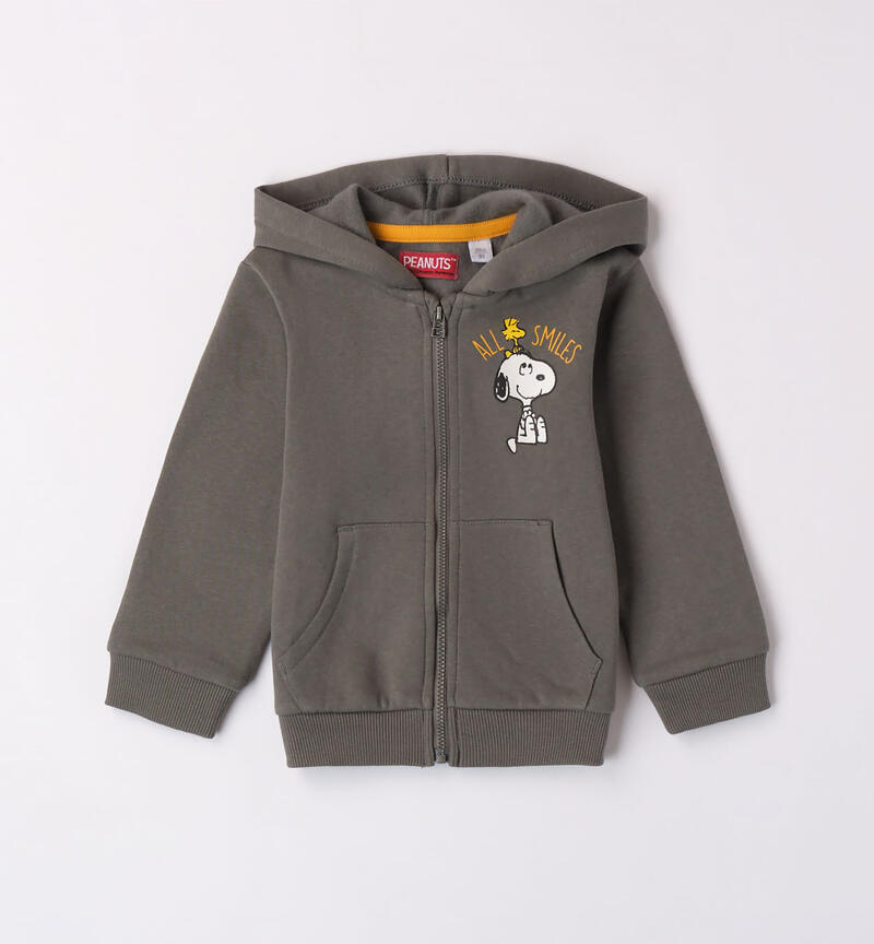 Sarabanda Snoopy hoodie for boys from 9 months to 8 years VERDE SCURO-4254