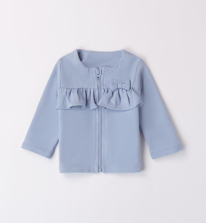 Girls' jacket with ruffles AZZURRO-3661