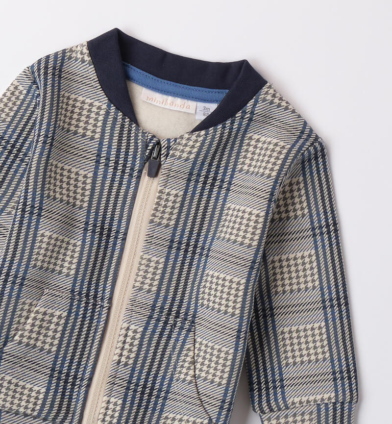 Checkered pattern jacket for baby boy BURRO-BLU-6AUU