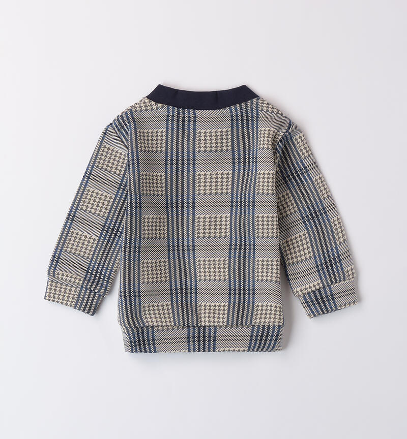 Checkered pattern jacket for baby boy BURRO-BLU-6AUU