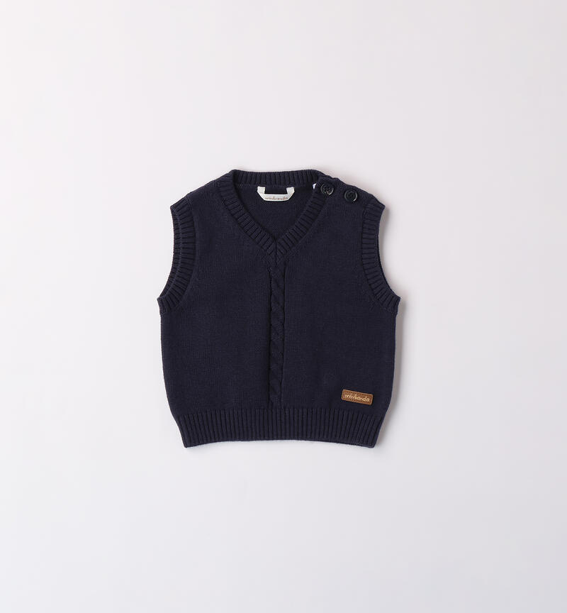 Knitted Vest for Baby Girl NAVY-3885