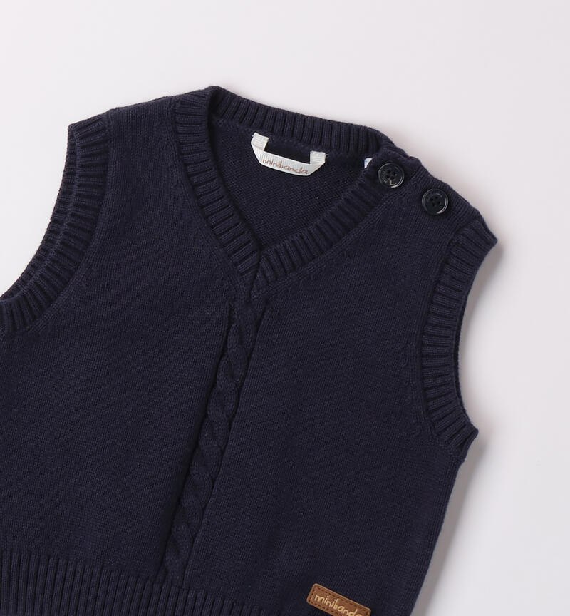 Knitted Vest for Baby Girl NAVY-3885