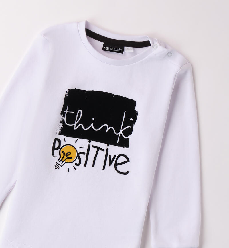 Crew neck for boys BIANCO-0113