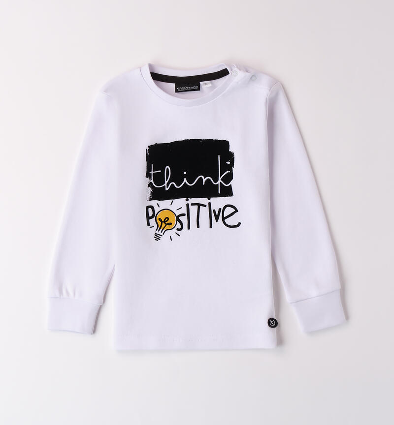 Crew neck for boys BIANCO-0113