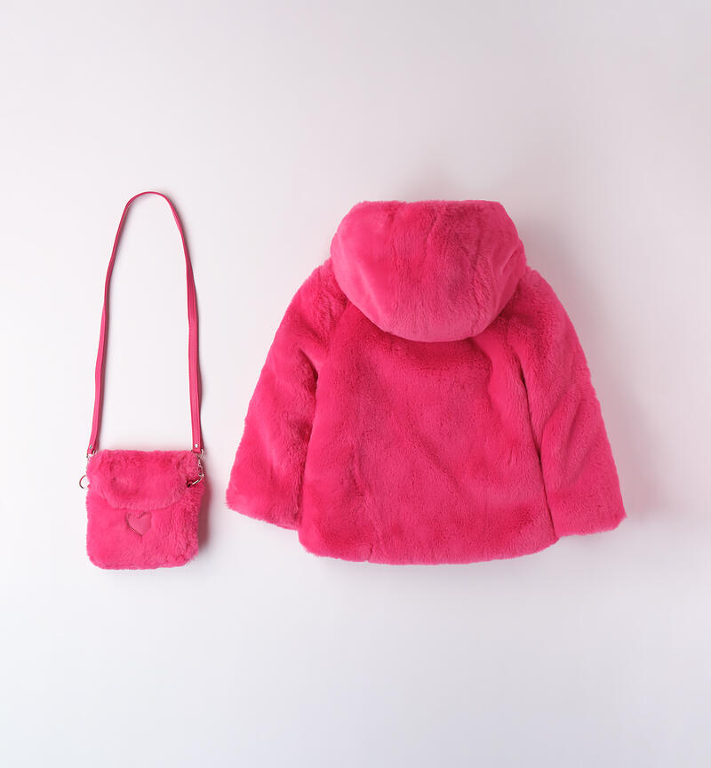 Jacket with bag for girls FUXIA-2438