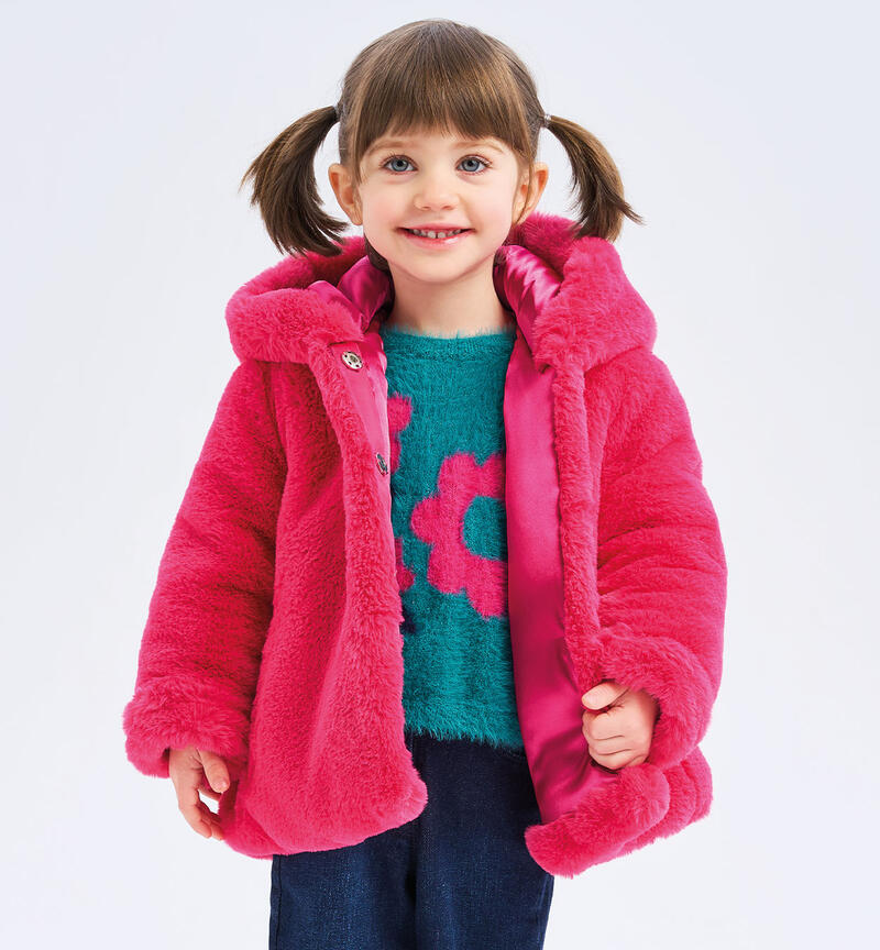 Jacket with bag for girls FUXIA-2438