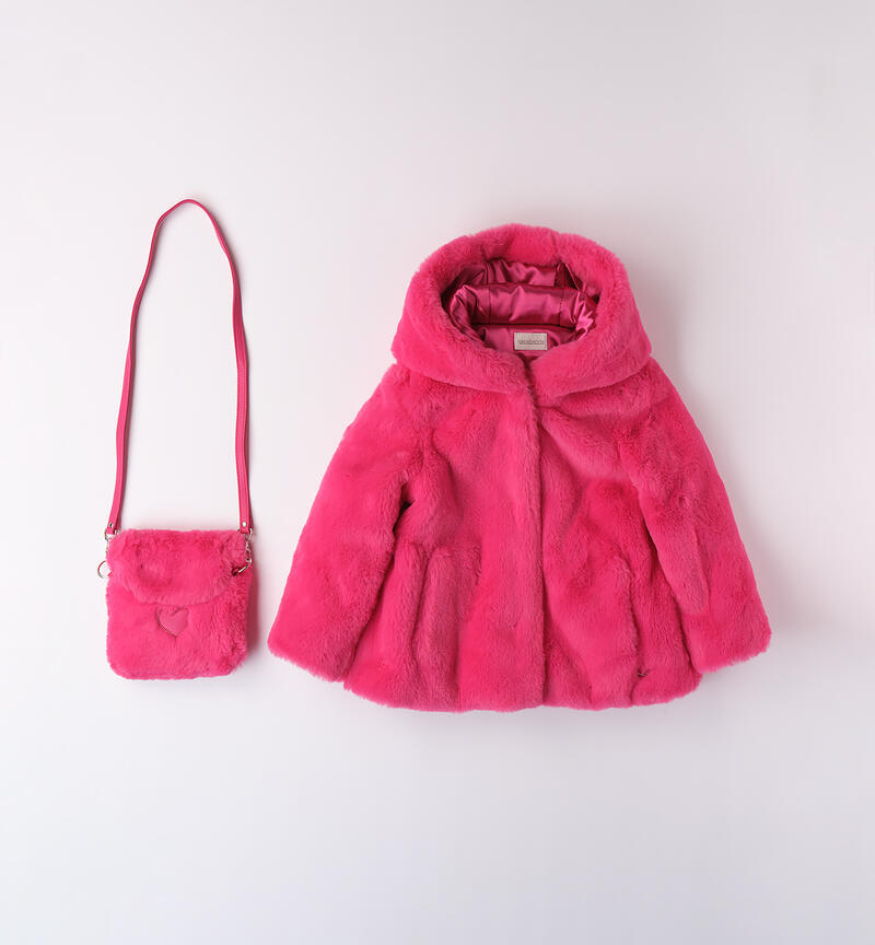 Jacket with bag for girls FUXIA-2438