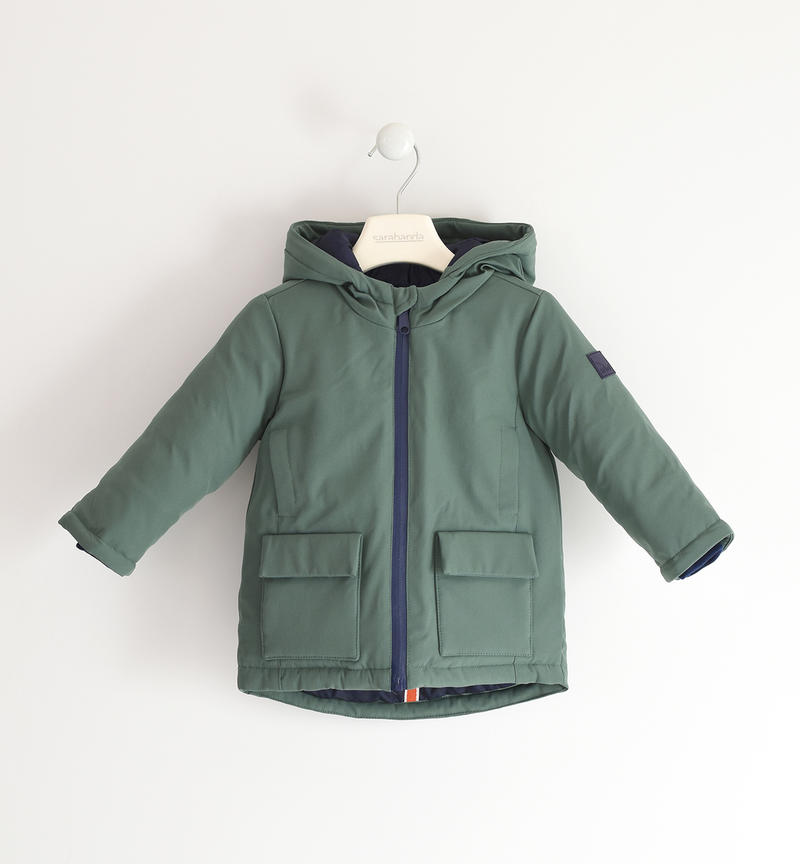 Giubbotto bambino con cappuccio da 9 mesi a 8 anni Sarabanda VERDE SCURO-4254