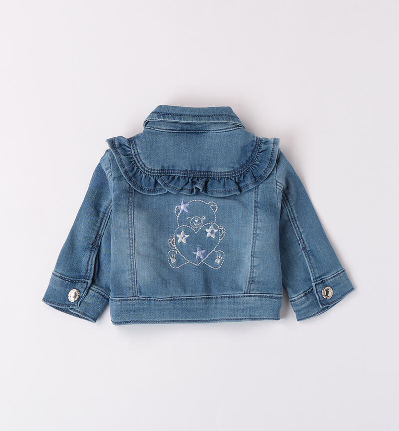 Girls' denim jacket STONE WASHED CHIARO-7400