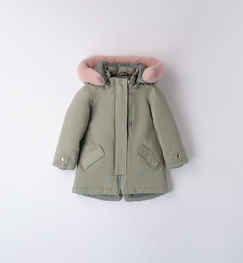 Long jacket for girls VERDE-4713