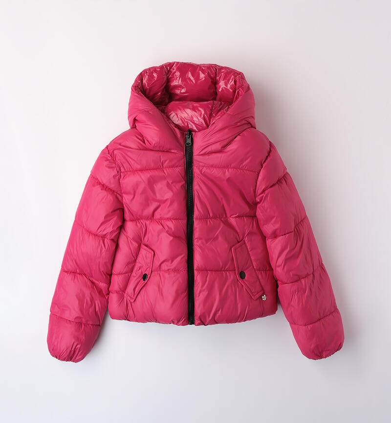 Reversible jacket for girls MAGENTA-2681