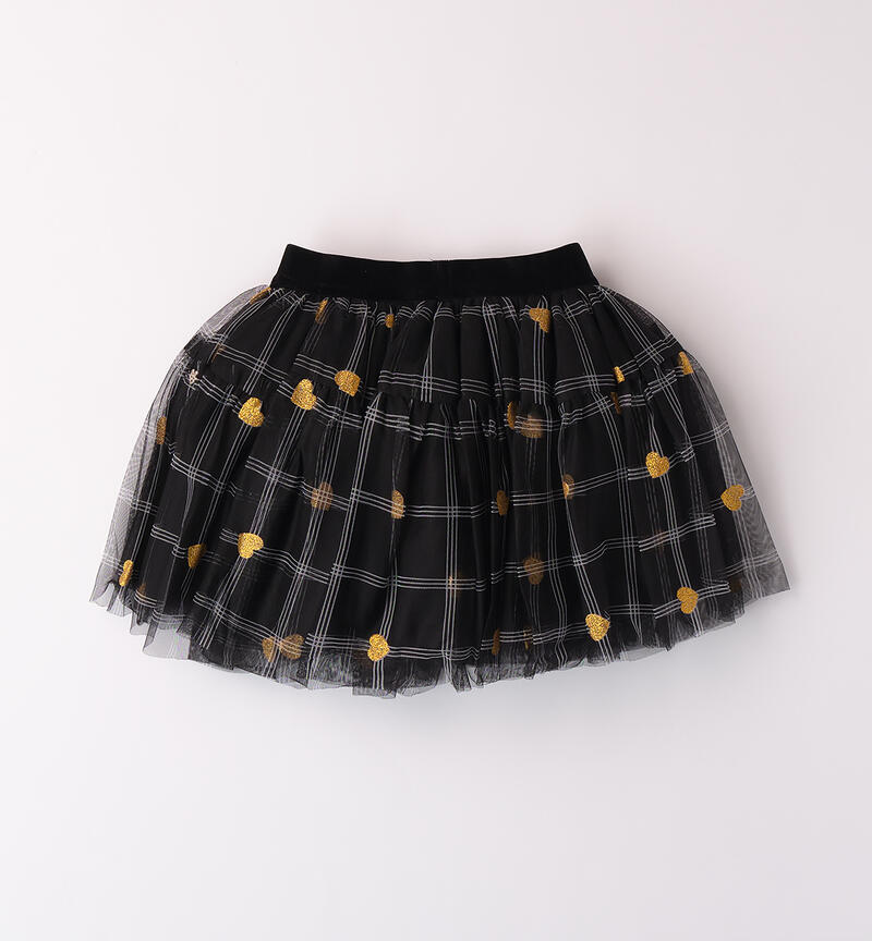 Gonna bambina tulle NERO-ORO-6BBA