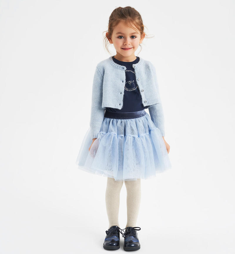 Gonna tulle bambina da 9 mesi a 8 anni Sarabanda AZZURRO-SILVER-6UQ5