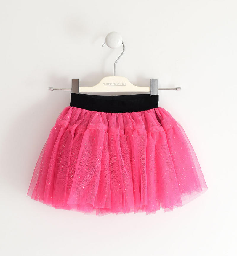 Gonna tulle bambina da 9 mesi a 8 anni Sarabanda FUCSIA-SILVER-6UQ4