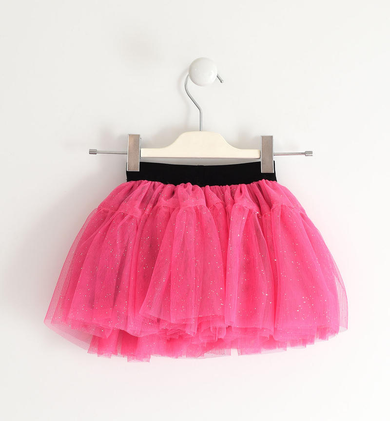 Gonna tulle bambina da 9 mesi a 8 anni Sarabanda FUCSIA-SILVER-6UQ4